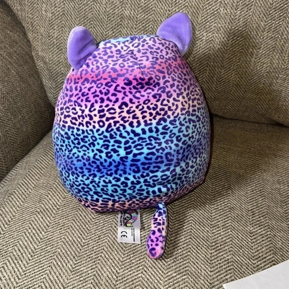 Squishmallow 8” mystery squad plush Sequin Belly Purple Cat Leopard toy